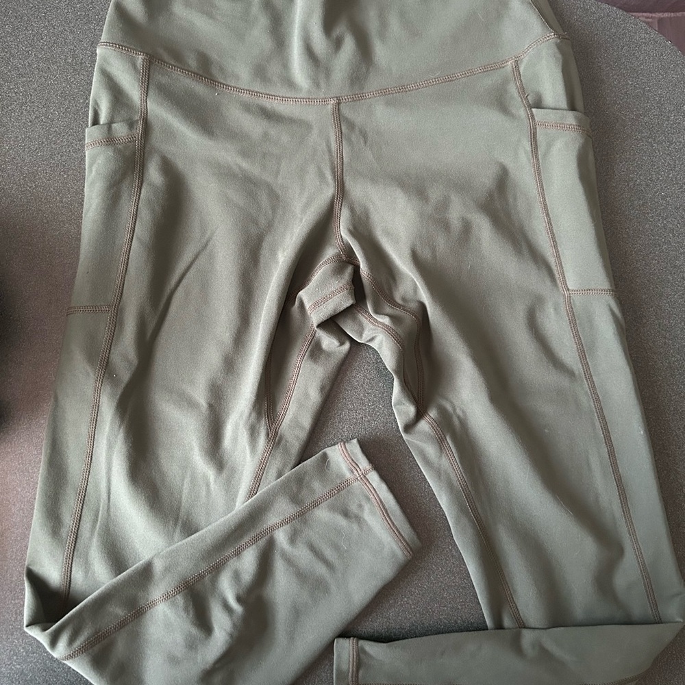 Olive Green Sunzel Workout 7/8 Leggings